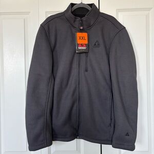 NWT Gerry Gray Full Zip Jacket Lined Coat Waffle Ribbed Knit Fleece 1047676